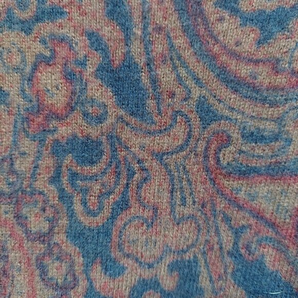 Nancy Johnson Petite Medium Lambswool Blend Paisley Batwing Knitwear Sweater - Picture 5 of 6